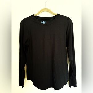 Shebird Ribbed Black Long Sleeve Top Size 6/Medium